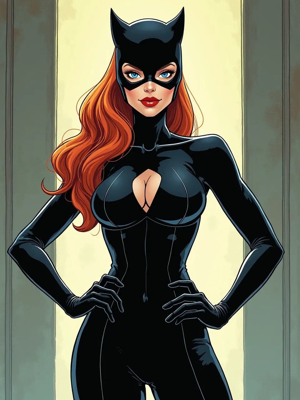 This vibrant Gabriel Picolo's Catwoman digital illustration highlights slick lighting and glossy, leather-like textures. A captivating example of modern comic book artistry.