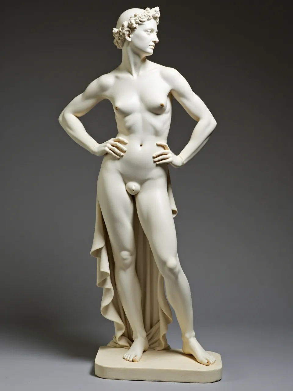 This Flux AI image reimagines Catwoman as a Gian Lorenzo Bernini-esque marble sculpture. Dramatic lighting sculpts realistic textures, enhancing the Baroque artistic medium's powerful impact.