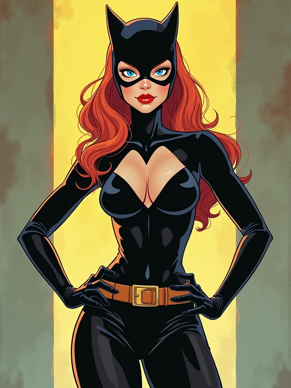 This Catwoman digital illustration, in Sachin Teng's distinctive style, boasts dynamic lighting, smooth textures, and a vibrant, captivating comic art medium, perfect for fans.